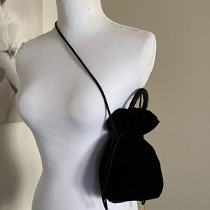 {preloved} Black Velvet Bucket Evening Bag
